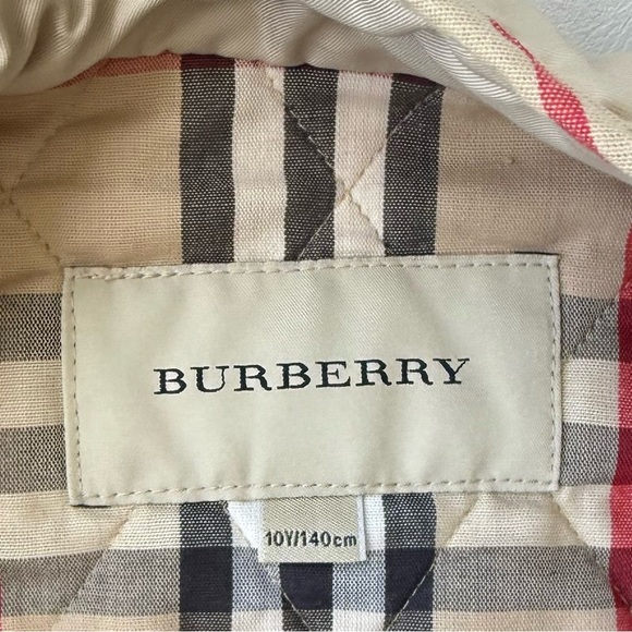 Baby kid Vest jacket 10T beige Burberry lightly fleeced - Picture 4 of 4